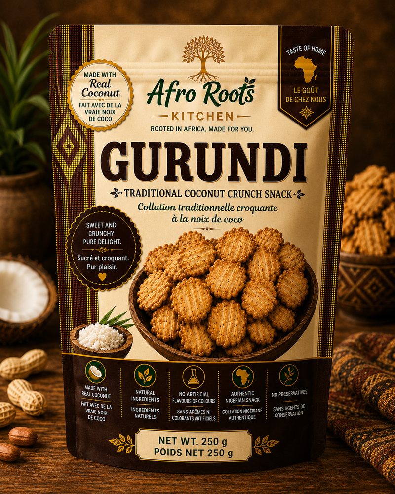 AfroRoots Kitchen Gurundi Traditional Coconut Crunch Snack