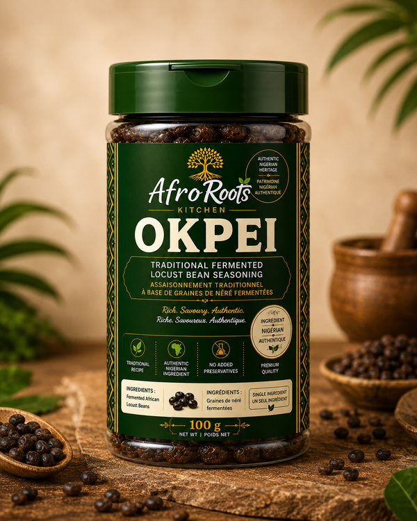 AfroRoots Okpei Authentic Nigerian Locust Bean Seasoning